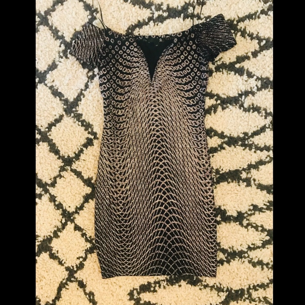 G by Guess Little Black Glitter Dress